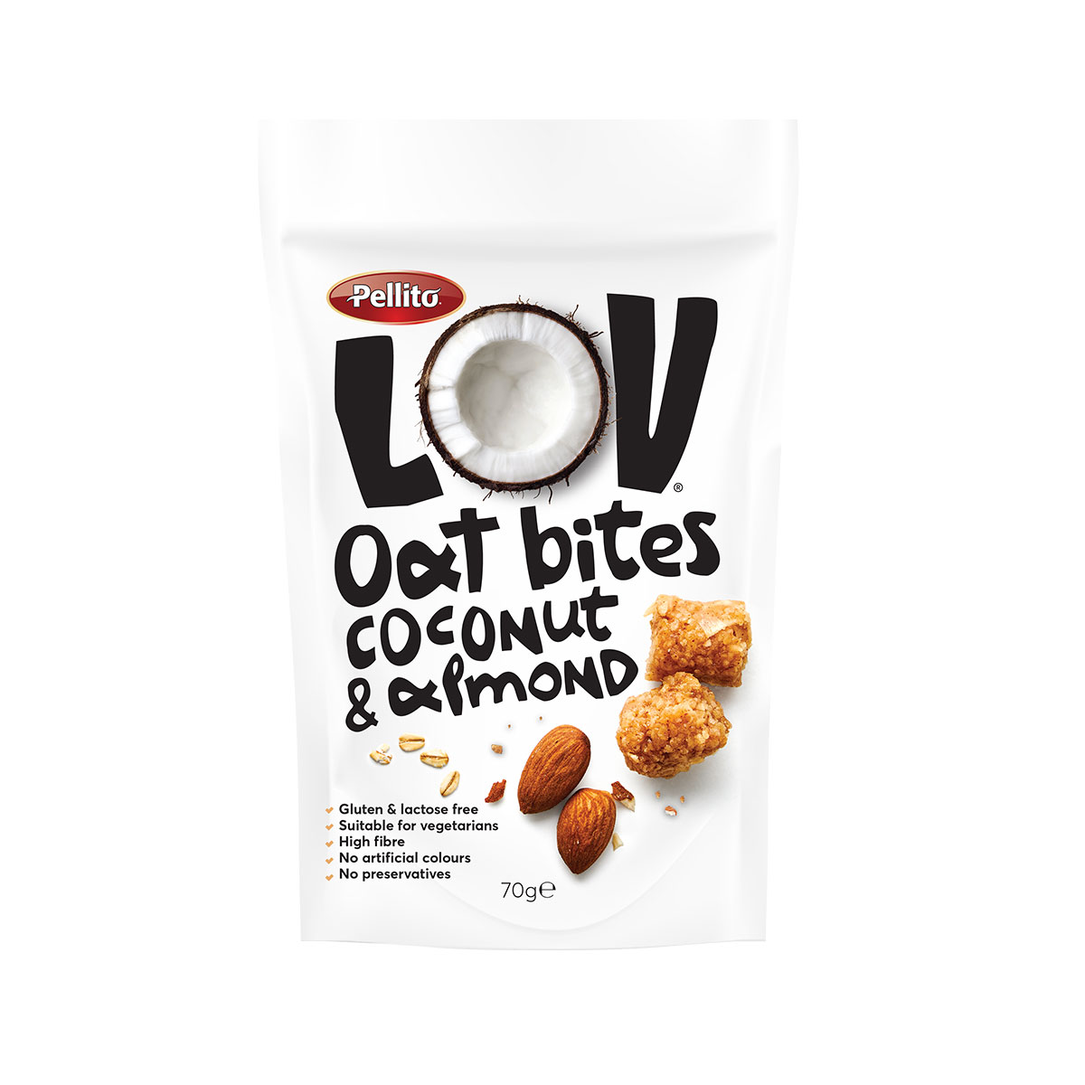 oat-bites-kokos LOVE BITES - KOKOS, BADEM I OVAS 70G - Слика 1